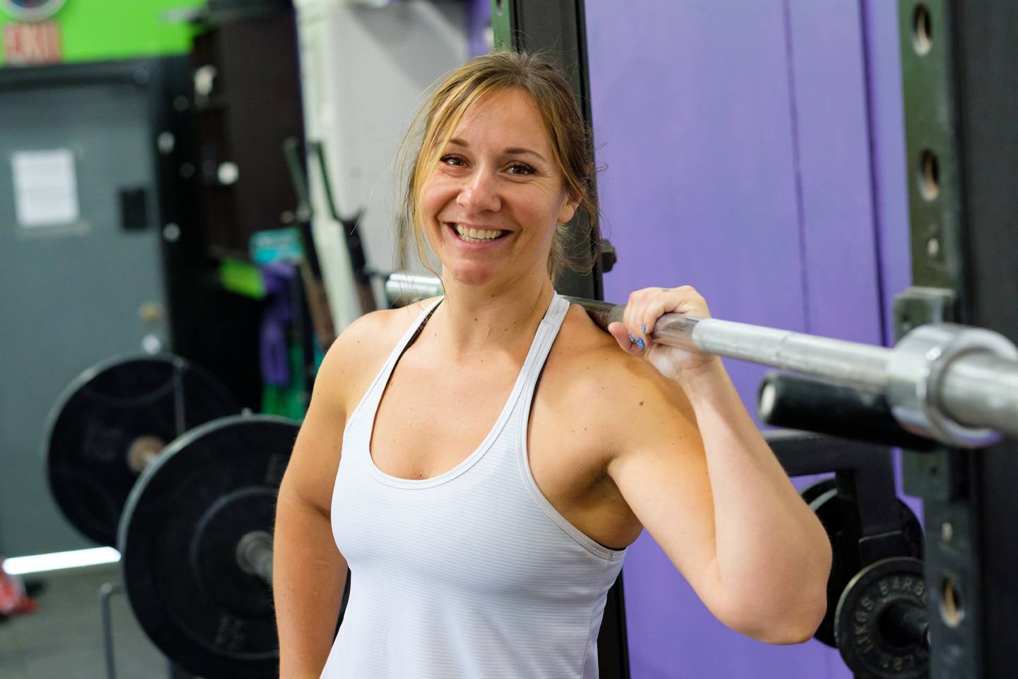 lady training in gym