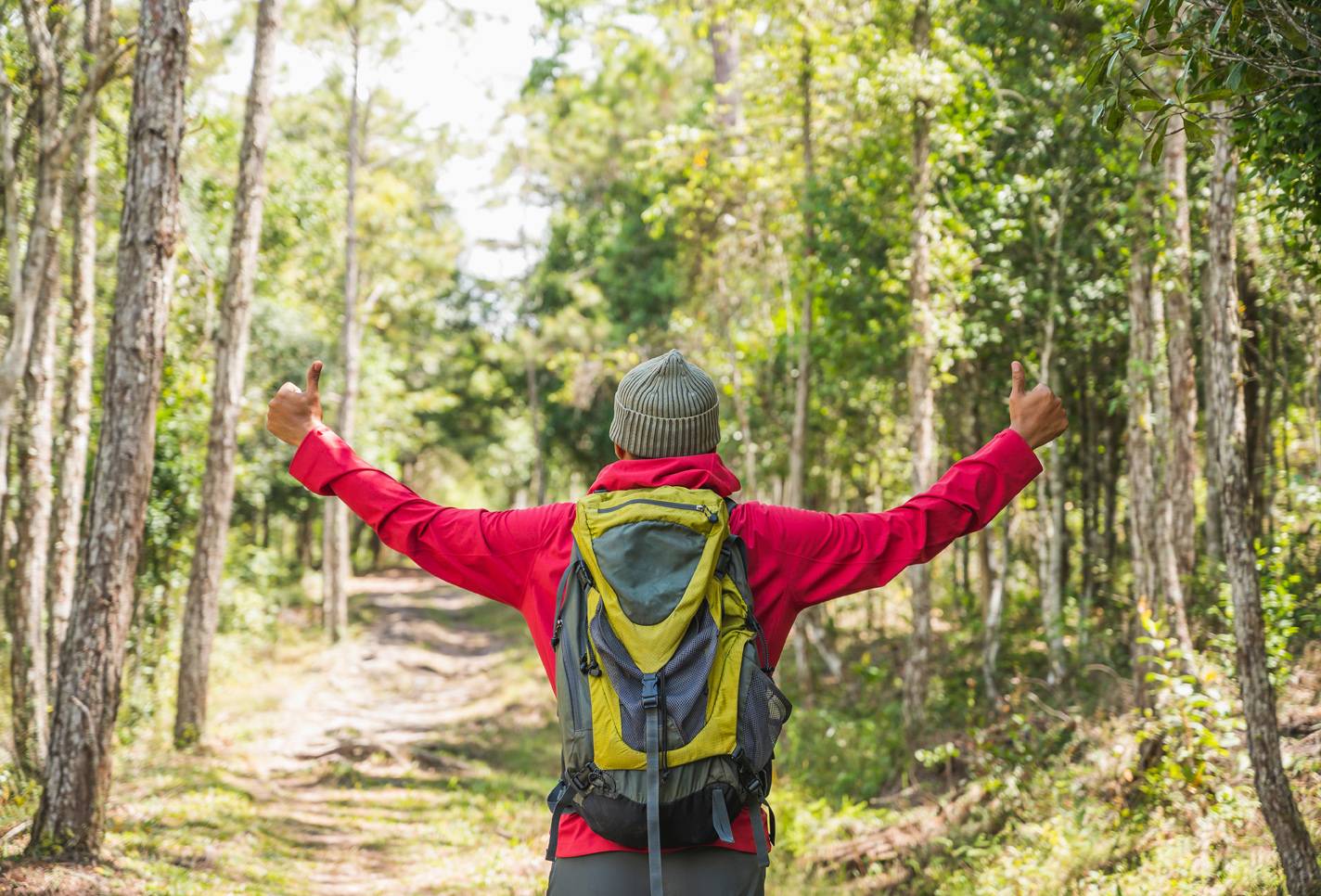 man be active in the outdoors