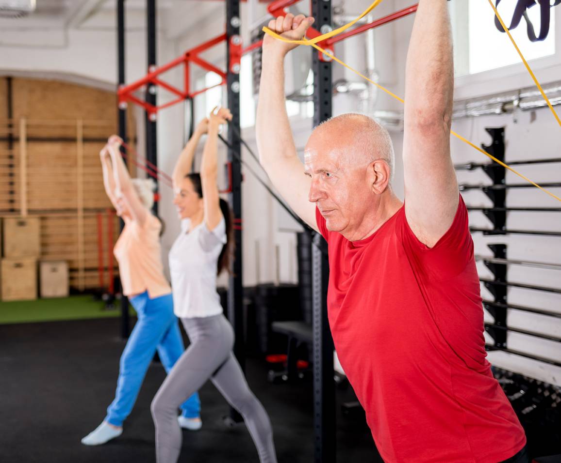 elderly man exercising